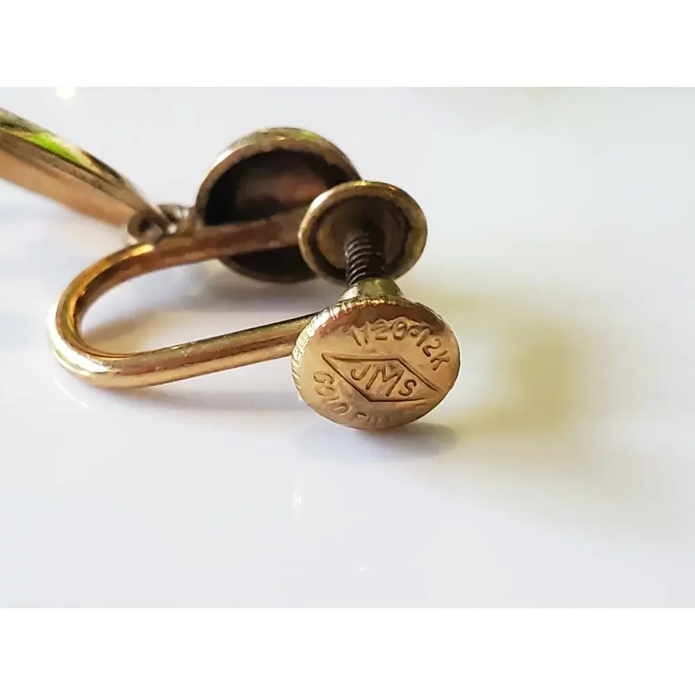 Vintage Gold Filled Screw Back Cross Earrings